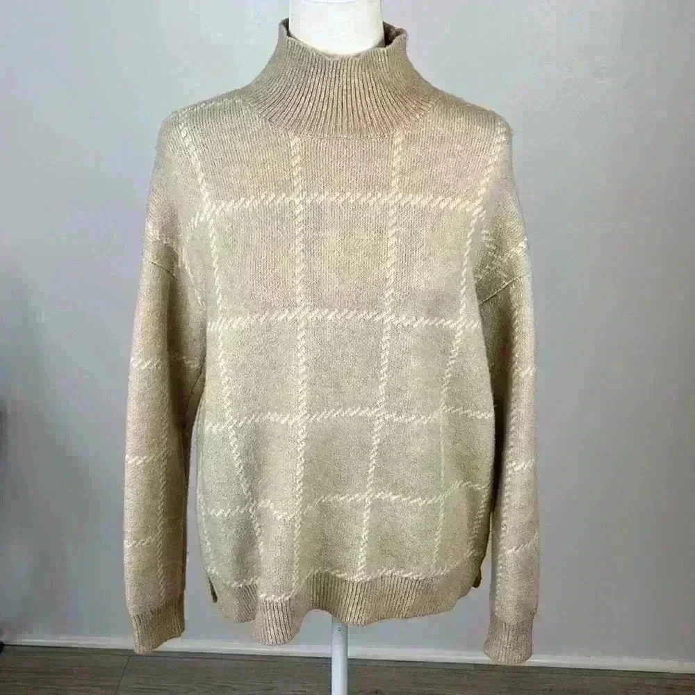 Rachel Zoe Tan Turtleneck Sweater Size Small